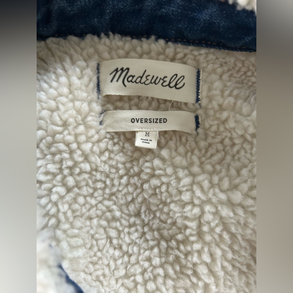 Madewell The Oversized Jean Jacket: Sherpa Edition - Picture 11 of 16
